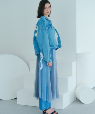 YECCA VECCA フリンジデニムジャケット Light Indigo