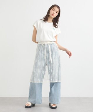 earth music&ecology 【接触冷感/洗濯機可】Ｑｕａｌｉｔｅ　Ｄｅ　ＶｉｅフレンチＴ Off White