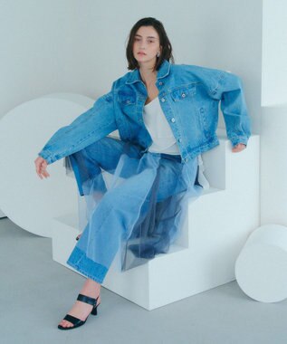 YECCA VECCA フリンジデニムジャケット Light Indigo