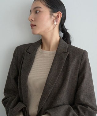 YECCA VECCA 袖釦クルーネックリブニット Light Blue