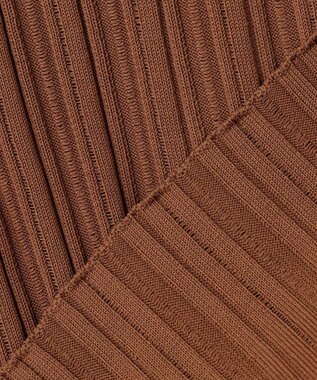 BEIGE， LABRADO / ランダムリブ Uネックニット Brown