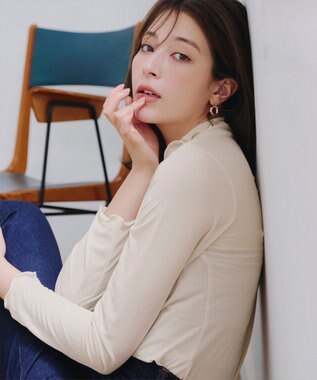 Tiaclasse 【安田美沙子さん着用・選べる4type】ハイネックカットソートップス シアーベージュ