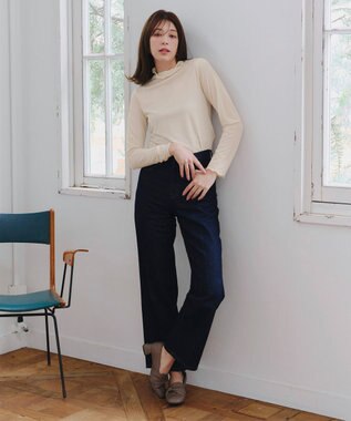 Tiaclasse 【安田美沙子さん着用・選べる4type】ハイネックカットソートップス シアーベージュ