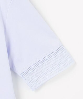 J.PRESS LADIES 【洗える】スムースジャージー レース カットソー ライトサックス系