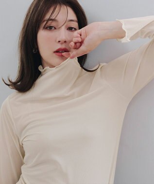 Tiaclasse 【安田美沙子さん着用・選べる4type】ハイネックカットソートップス シアーベージュ