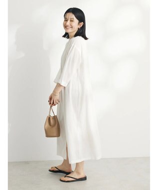 CRAFT STANDARD BOUTIQUE インド綿混レース使いワンピース Off White