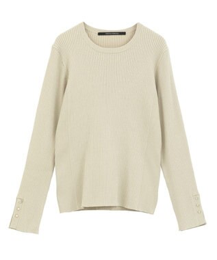 YECCA VECCA 袖釦クルーネックリブニット Light Blue