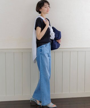 23区 【先行予約/WEB&一部店舗限定】クレープコットン アゼラメ ニット ネイビー系