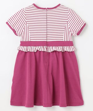 組曲 KIDS 【110-140㎝】マリンボーダー ワンピース ラズベリー