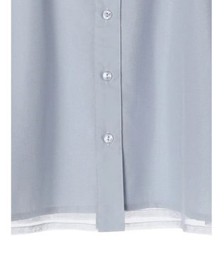 earth music&ecology チュールレイヤードシャツ Sax