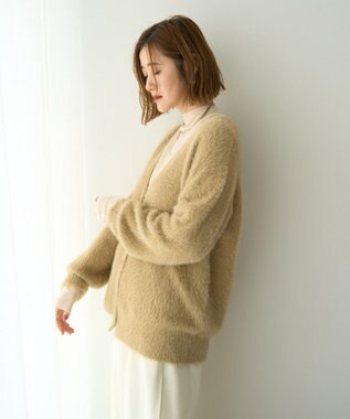 YECCA VECCA ラメシャギーカーディガン Charcoal Gray