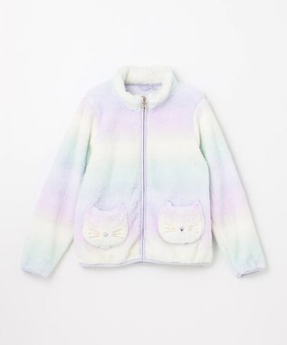 ANY KIDS ネコポケットボアブルゾン レインボー×ミント