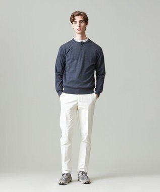 J.PRESS MEN オメガツイスト ヘンリーネックニット グレー系