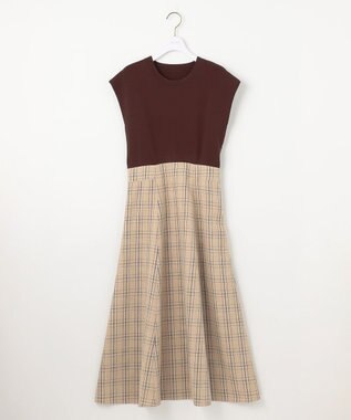 ANY SIS 【洗える】ニットコンビ ワンピース ダークブラウン系