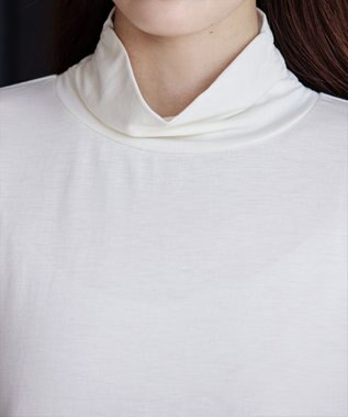 Tiaclasse 【安田美沙子さん着用・選べる4type】ハイネックカットソートップス 無地オフホワイト