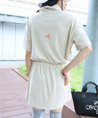 PW CIRCULUS GOLF 【WOMEN】パイル ハーフジップ モックネック ワンピース ゴルフウェア レディース ベージュ系