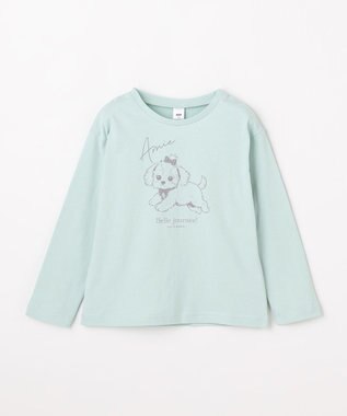 ANY KIDS 【一部店舗/WEB限定】【綿100%】プリント 長袖Tシャツ ミント×イヌ