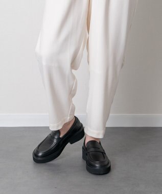 INTER-CHAUSSURES 【FABIO RUSCONI】ラウンドトウ厚底ローファー ブラック