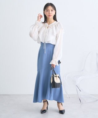 earth music&ecology シアーラッフルショートボレロ Ivory