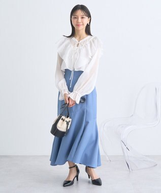 earth music&ecology シアーラッフルショートボレロ Ivory