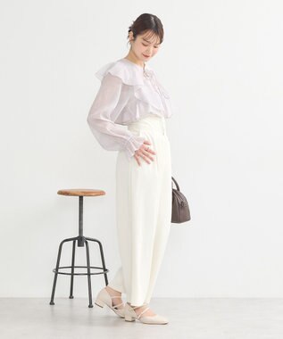 earth music&ecology シアーラッフルショートボレロ Gray