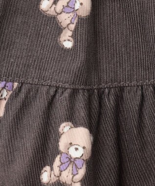 ANY KIDS チェック柄/アニマル柄スカパン ブラウン系クマ