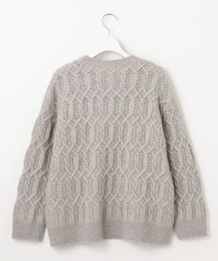 自由区 へアリーケーブル ニット グレー