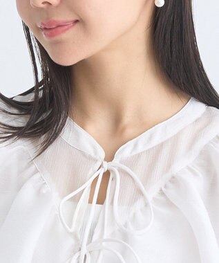 earth music&ecology シアーラッフルショートボレロ Ivory