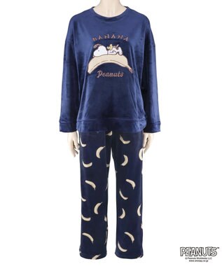 San-ai Resort（三愛水着楽園） 【スヌーピー】【PEANUTSピーナッツ】バナナルームウエア ネイビー