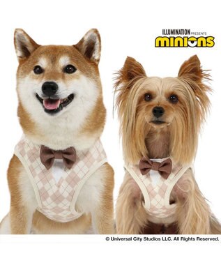 PET PARADISE ミニオン ティム ベストハーネス 《アーガイル》  中型犬 SM ベージュ