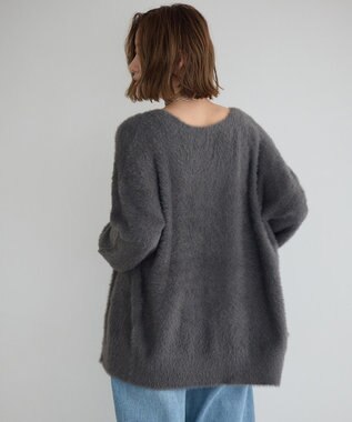 YECCA VECCA ラメシャギーカーディガン Charcoal Gray
