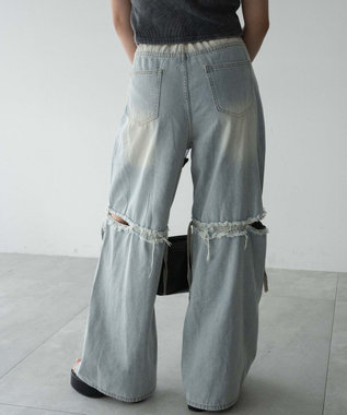 WEGO スリットダメージルーズデニム デニム