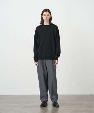 ATON WOOL WASHI | クルーネックセーター - UNISEX BLACK