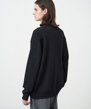ATON WOOL WASHI | クルーネックセーター - UNISEX BLACK
