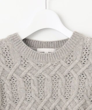 自由区 へアリーケーブル ニット グレー