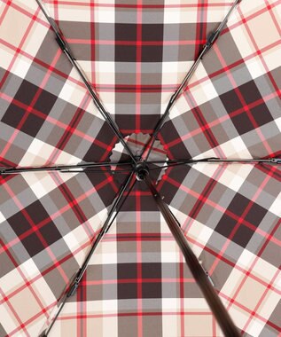 AURORA 【MACKINTOSH LONDON（マッキントッシュ ロンドン）】先染めチェック雨傘（折りたたみ傘） ブラウン