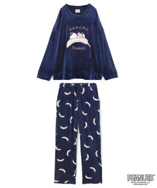 San-ai Resort（三愛水着楽園） 【スヌーピー】【PEANUTSピーナッツ】バナナルームウエア ネイビー