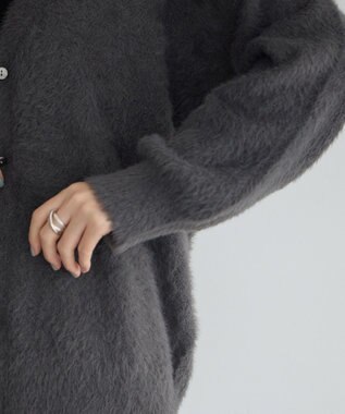 YECCA VECCA ラメシャギーカーディガン Charcoal Gray
