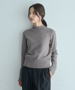 YECCA VECCA 袖口釦リブMIXニット