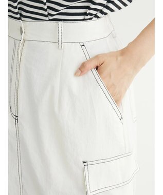 Green Parks ・ＳＵＧＡＲ　ＳＰＯＯＮ　配色ｓｔカーゴスカート Ivory