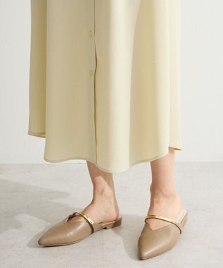 Green Parks ＳＥＴ２点フリルビスチェ＋シャツワンピース Light Khaki