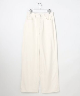 自由区 L 【19号サイズまで展開】ウスカルデニムワイドストレート パンツ [新色]オフ