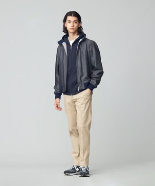 J.PRESS MEN ボンディングデニム ゴルフジャケット ネイビー系