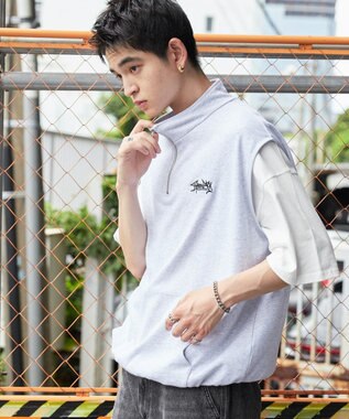 WEGO 【ユニセックス着用ITEM】ノースリハーフジッププルオーバー ライトグレー