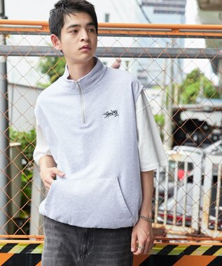 WEGO 【ユニセックス着用ITEM】ノースリハーフジッププルオーバー ライトグレー