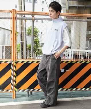 WEGO 【ユニセックス着用ITEM】ノースリハーフジッププルオーバー ライトグレー