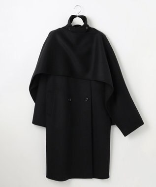 23区 S 【エステータ】ウールリバー ケープ付き コート ブラック系