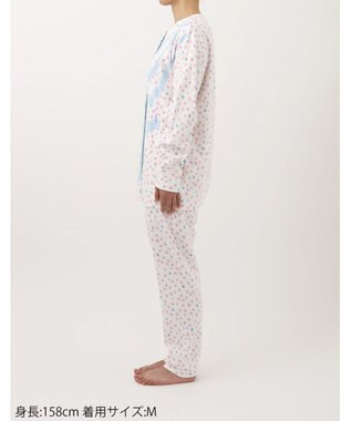 tsumori chisato SLEEP ツモリチサト パジャマ 長袖 長ズボン ルームウェア 綿100%(本体) 肌側起毛 スムース素材 上下セット 前開き tsumori chisato SLEEP UDW443 /ワコール アイボリー
