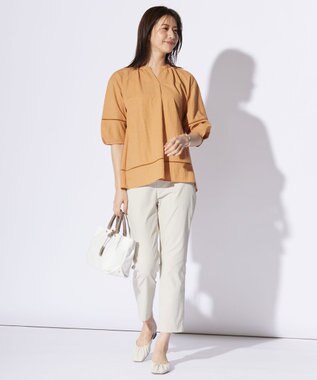 J.PRESS LADIES ナチュラルジャージー カットソー オレンジ系