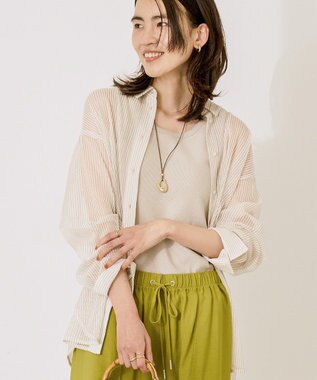 AMERICAN HOLIC メッシュ長袖シャツ【WEB限定カラー有り】 Ivory